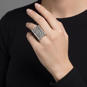 New BRIGHTON Rare Sterling Silver "Serendipity" Scroll Ring Size 8